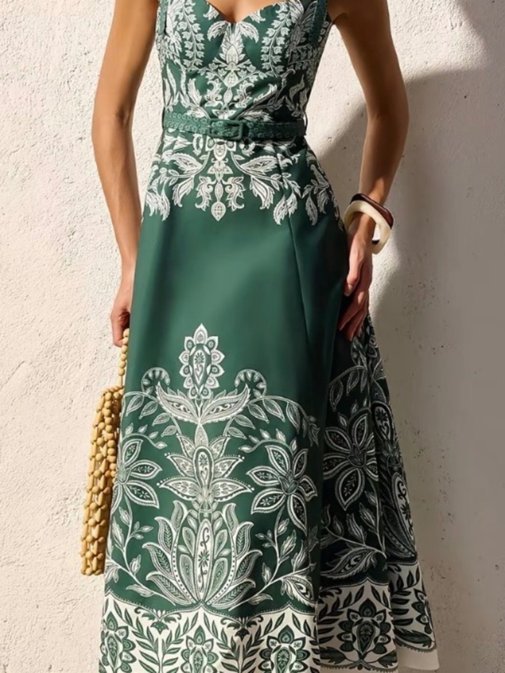 COMMENSE Belted Cami Maxi